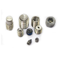 Vis de réglage à tête hexagonale M8 x 10 mm, filetage fin, en acier DIN914, finition noire zinguée, qualité métrique/pouce