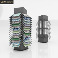 Présentoir de magasin autoportant moderne pour carreaux de porcelaine personnalisables avec support pour pierres et système rotatif