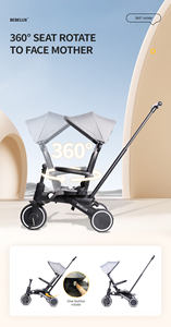 <span class=keywords><strong>Triciclo</strong></span> Multifuncional para Bebés BEBELUX T8 con Respaldo <span class=keywords><strong>Reclinable</strong></span> Plegable con un Solo Botón y <span class=keywords><strong>Asiento</strong></span> Giratorio para Niños Pequeños - Product Image 2