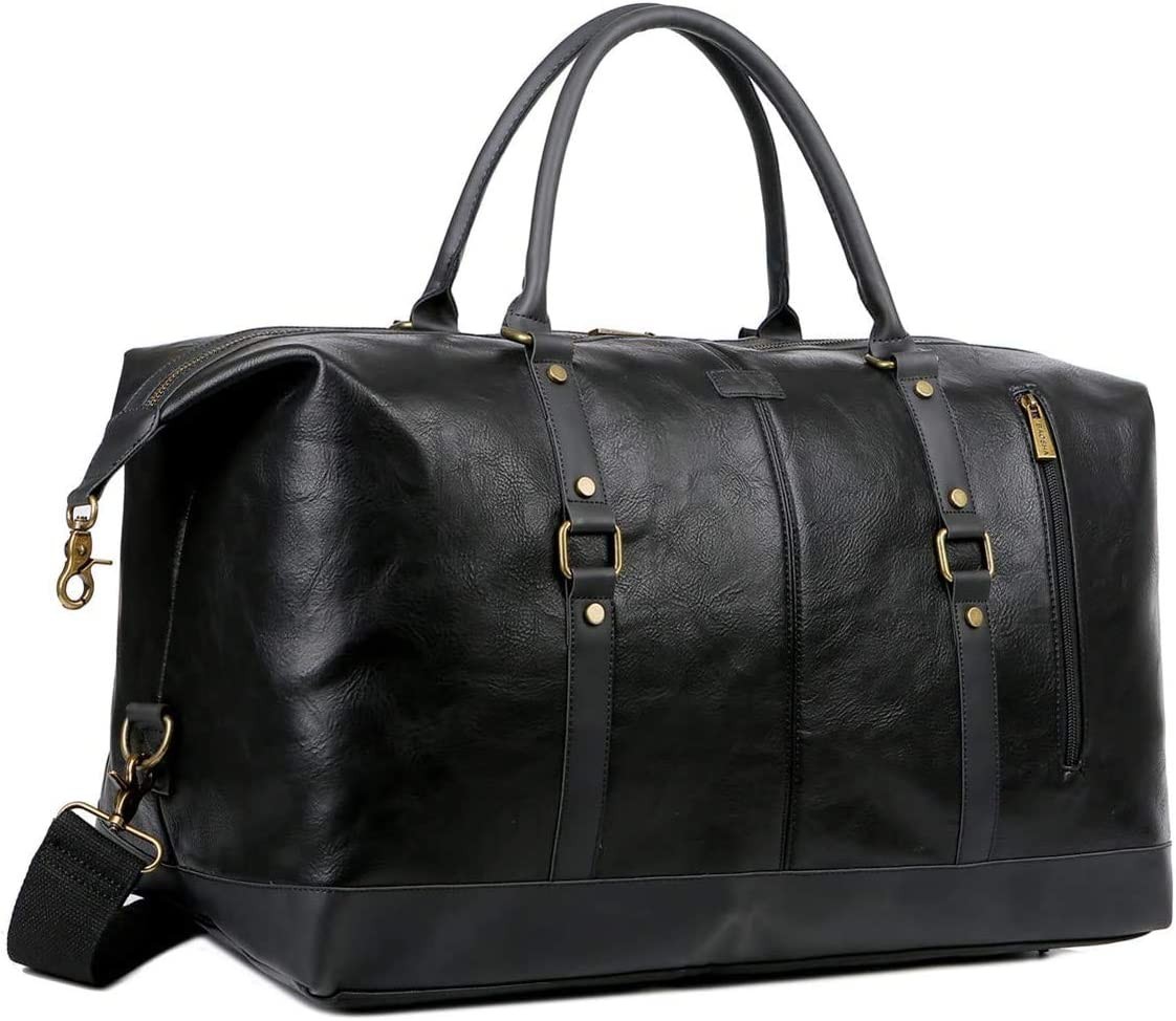 Leather Travel Luggage Bag Vegan Leather Women Weekender Duffle Bag