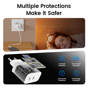 PD 20W 25W Schnellladegerät UK-Stecker Typ-C-Kabel-Set Gelb Schwarz Dual USB-C Netzteil für Android-Telefon OEM-Fabrik - Product Image 4