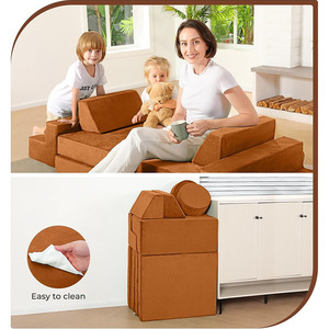 Ensemble de canapés modulaires en éponge pour enfants de 3 ans et plus, blocs de construction créatifs à monter soi-même, taille parfaite et confortable - Product Image 2