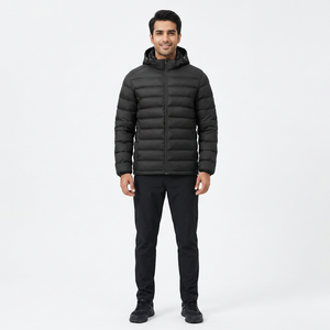 Veste matelassée légère unisexe vintage en toile, résistante à l'eau, avec logo frontal, idéale pour le voyage, la randonnée, le ski, personnalisation OEM - Product Image 1