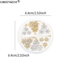 ใหม่6ตารางกล่องคริสต์มาสเล็บพลอยเทียมเกล็ดหิมะหิมะต้นคริสต์มาสสุดหรู3D เล็บสุดหรู - Product Image 6