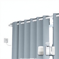 Système de rail motorisé intelligent en alliage d'aluminium de luxe avec commande vocale, application et télécommande pour rideaux de bureau
