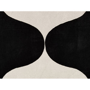 Tapis marocains géométriques modernes de style luxe léger, en laine de Nouvelle-Zélande, noir, grand, pour salon, tissés à la main, fabriqués à la machine - Product Image 3