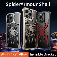 Nouvelle coque de téléphone en alliage d'aluminium électroplaqué de luxe, antichoc, avec support de caméra et dissipation thermique pour 17/16/14/13/15 ProMax