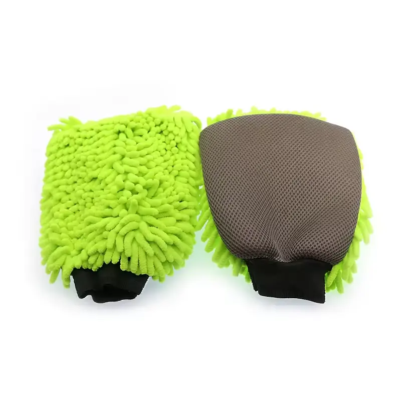 Single Side Microfiber Chenille wash gloves for Auto Detailing