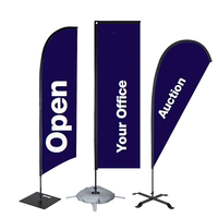 Drapeaux de plage personnalisés avec logo imprimé, double face, mât en aluminium, couleurs vives, drapeaux plume pour utilisation promotionnelle en concession automobile