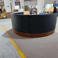 Leichte Luxus U-Form High Back Schwarzes Leder Restaurant Sofa Halbrunde Schnitt Restaurant Stände Sitz gelegenheiten