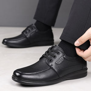Último modelo de zapatos de vestir para hombre negro 38-44 zapatos formales de negocios con cordones de cuero de vaca real para hombre calidad de exportación de fábrica - Product Image 5