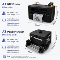 Nouvelle imprimante DTF automatique XINMEI A3 Procolored certifiée CE, système d'impression 12 pouces à double tête d'impression avec secoueur de poudre et sécheur, directement de l'usine
