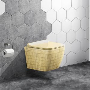 WC suspendu mural de luxe en céramique coloré pour sanitaires - Product Image 2