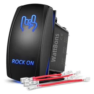 Rock On Rockerสวิทช์ 12V 24V 5 PIN SPSTกันน้ําCarling Marine Rockerสวิทช์เปิดปิดสําหรับเรือเรือยอชท์รถบรรทุกRV ATV UTV