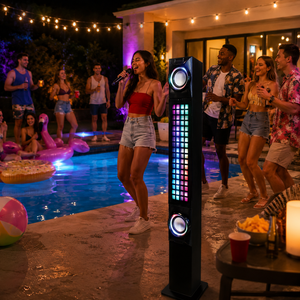 Enceinte Bluetooth Karaoké Extérieure RVB – Enceintes Puissantes en Gros – Système Stéréo Domestique Tour Sonore - Product Image 2