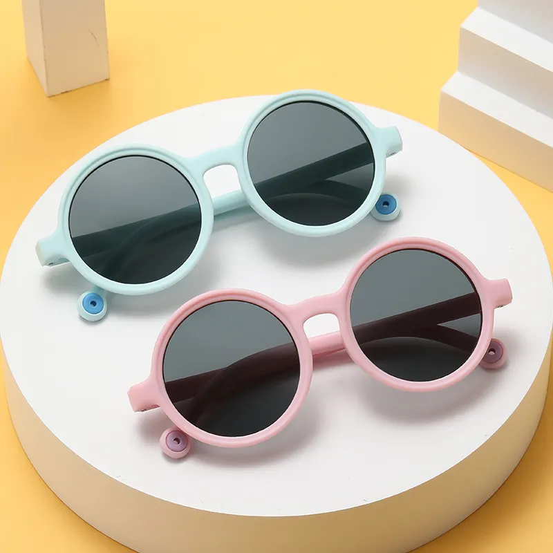 Three size children's sunglasses polarized TPEE baby glasses sunshade silica gel ultra light UV400 round kids sunglasses
