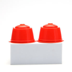 Vente en gros de 2 capsules à café vides réutilisables en PP blanc, certifiées CE, emballées dans une boîte - Product Image 4