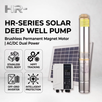 Pompe à eau solaire série HR-3FLP, double alimentation AC/DC, submersible en acier inoxydable pour puits profonds à haute pression