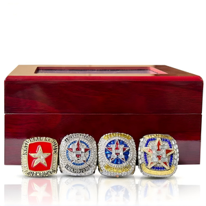 Ensemble de 4 bagues de championnat des Astros de Houston <span class=keywords><strong>2023</strong></span>, bagues de baseball en alliage pour hommes, personnalisées pour les champions - Product Image 1