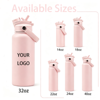 Bouteille d'eau isotherme en acier inoxydable à double paroi de 32 oz avec logo personnalisé, couvercle double usage, plusieurs tailles, sans BPA