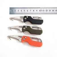 Couteau-lame pliable miniature EDC pour la pêche, la chasse, le camping, avec mousqueton et clip