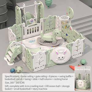 Recinto per Bambini da Interno, Box per Neonati, Combinazione di Altalena e Scivolo in Plastica per Bambini - Product Image 2