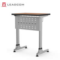 Ensemble chaise et bureau d'étudiant moderne LEADCOM LS-425, construction en acier et aluminium, plateau en MDF, ensemble scolaire pour projet éducatif