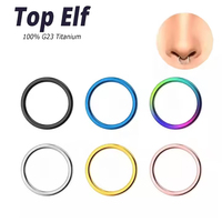 Grosir G23 cincin tindik hidung, anting-anting bulat klasik, cincin tindik badan Septum berengsel Titanium G23