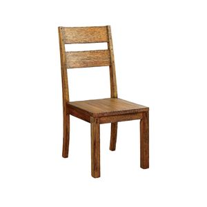 Lot de 2 chaises de cuisine DB en bois massif de style rustique en chêne foncé avec dossier pour salle à manger - Product Image 2