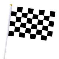 Drapeau de course à carreaux noir et blanc pour arbitre de course, signalisation idéale pour la ligne d'arrivée