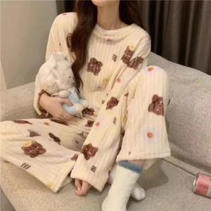 Pijamas de Forro Polar Coral para <span class=keywords><strong>Invierno</strong></span>, Suaves para la Piel, para Mujer, Nuevas, Holgadas, de Manga Larga, con Dibujos Animados, Casuales, de <span class=keywords><strong>Hello</strong></span> <span class=keywords><strong>Kitty</strong></span> - Product Image 5