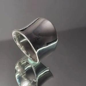 yunnique Minimalist Irregular Silver <b>Ring</b> Electroplated Polished Closed End Geometric Jewelry for Women Gift - Product Image 1