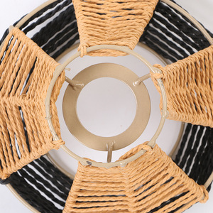 Abat-jour en forme de cloche de style chinois, jaune et noir, en papier écologique, pour l'éclairage des restaurants, hôtels et salons de thé - Product Image 2