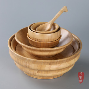 Bamboo Bowls Natural Color Handmade Rice Soup Fruit Bowl Home Tableware New Chinese Style - Product Image 3