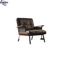 Fauteuil d'appoint en cuir italien de qualité supérieure JRSD, fauteuil à dossier haut moderne pour la maison/le bureau/l'hôtel