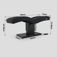 Lit d'extension de cils électrique de luxe à 2 moteurs, en PU blanc, avec dossier réglable en hauteur, pour spa facial, base en acier inoxydable