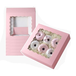 กล่องกระดาษใส่ขนมเค้กแบบพับได้สำหรับใส่ขนมปัง ช็อกโกแลต ของขวัญ  พร้อมโลโก้ตามสั่ง เกรดอาหาร - Product Image 1