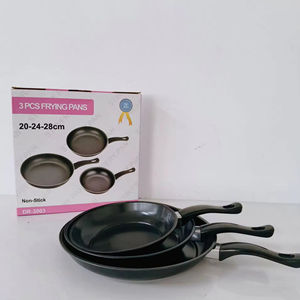 Ensemble de trois poêles en acier inoxydable antiadhésives pour usage domestique, idéal pour le commerce international : cuiseurs à riz, woks et poêles à frire - Product Image 1