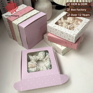 Boîte cadeau transparente biodégradable Baoren avec fenêtre, emballage personnalisé pour bougies en pâte recyclée écologique - Product Image 1