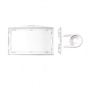 Porte-badge professionnel en plastique rigide transparent, vertical et horizontal, robuste et durable, avec extracteur de carte - Product Image 1