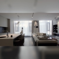 Système de meuble TV mural modulaire contemporain en bois écologique pour projet de villa de luxe, avec rangement et présentoir, mobilier de maison personnalisé
