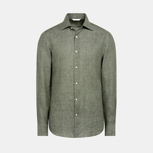 OEM Custom High-End camicie di <span class=keywords><strong>lino</strong></span> per gli uomini italiani Business Party matrimonio Casual filato tinto primavera stagione all'ingrosso - Product Image 3