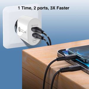 High Quality 20W PD & QC3.0 Dual Port Quick Charger Type-C Wall Fast Charger <b>Adapter</b> for iphone Samsung - Product Image 6