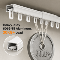 Rail de rideau télescopique en aluminium moderne et élégant, réglable, extensible, robuste et silencieux pour intérieur de luxe