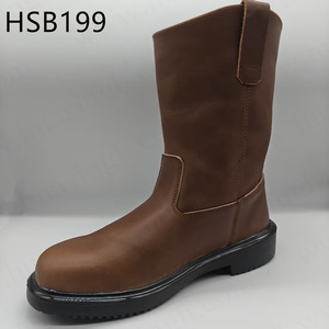 Stivali di Sicurezza HY per Operazioni Minerarie, Resistenti all'Olio, con Punta in Acciaio, Popolari negli USA, in Pelle Crazy Horse, Stivali da Lavoro PPE HSB199 - Product Image 3