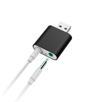 Alwave Jgirl Vente en gros Adaptateur de son stéréo USB Interface audio 3.5mm Alliage d'aluminium Haut-parleur de casque externe Enregistrement mono