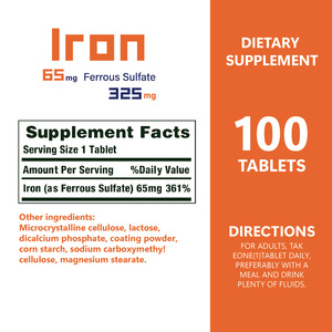 Comprimés de sulfate ferreux de qualité alimentaire, supplément de fer pour le traitement de l'anémie chez les adultes et pendant la <span class=keywords><strong>grossesse</strong></span>, en emballage en fût - Product Image 3