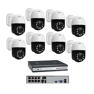 Gaandeweg 8 Kanaals 4K Gezichtsherkenning 8mp 8ch Surveillance Cctv Dvr Nvr Kit Poe Ptz Beveiligingscamerasysteem