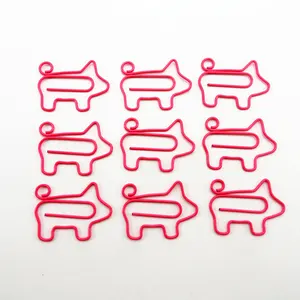 Kleine Schattige Varkensvorm Kleurrijke Metalen Draad Paperclips Speciale Ambachtelijke Dieren Ontwerp Clips