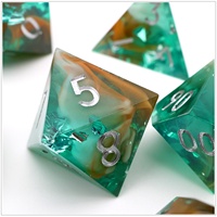 Jeu de dés faits à la main Sharp Edge, jeu de rôle en résine polyédrique DND Dice D4 D6 D8 D10 D12 D20 D100 pour jeu de société de table Pathfinder